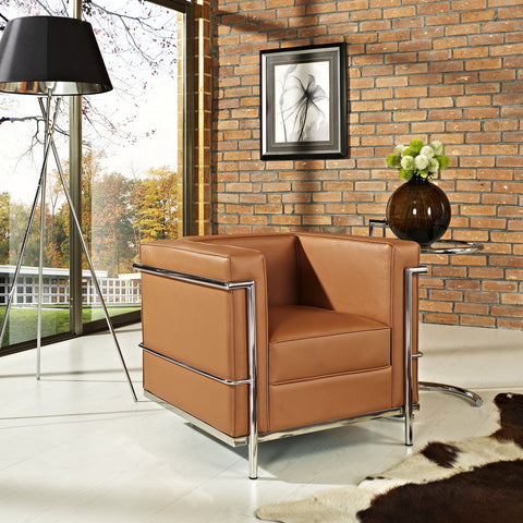 Modway Charles Petite Leather Armchair