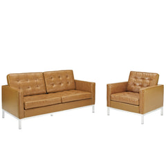 Modway Loft Loveseat Leather 2 Piece Set