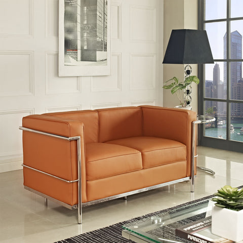 Modway Charles Petite Leather Loveseat