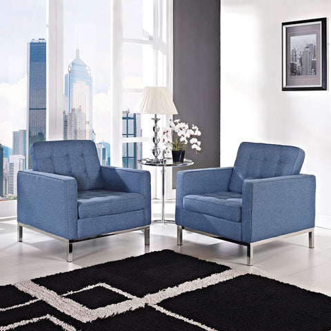 Modway Loft Armchair Wool Set of 2
