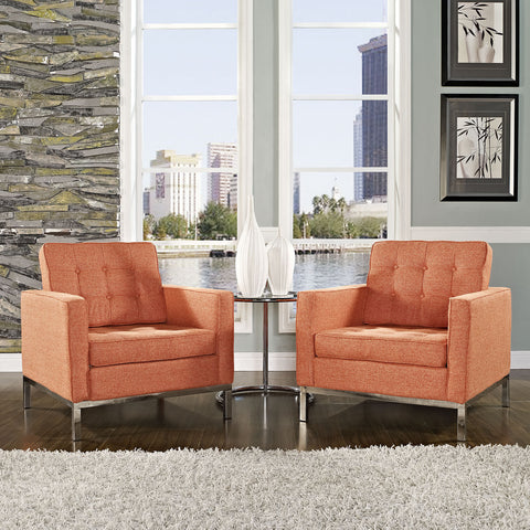 Modway Loft Armchair Wool Set of 2