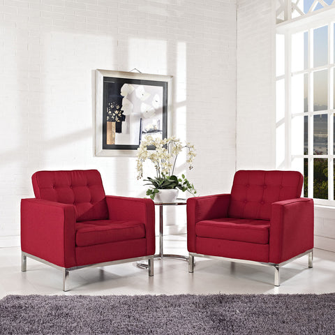 Modway Loft Armchair Wool Set of 2