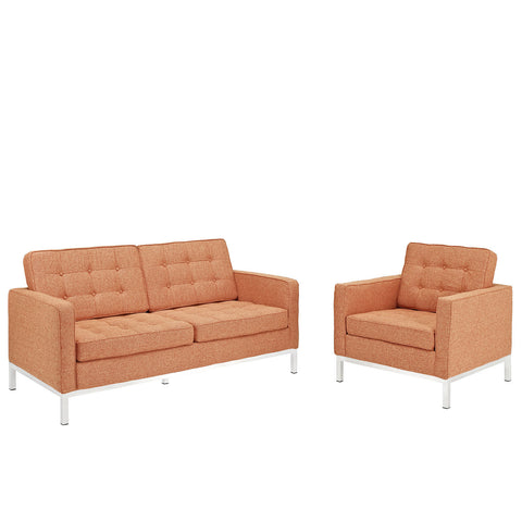 Modway Loft Armchair and Loveseat 2 Piece Set