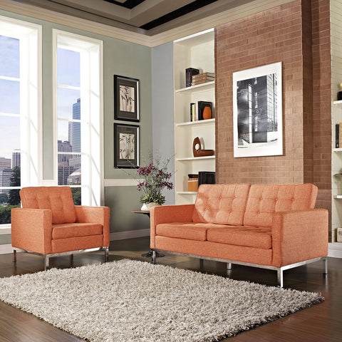 Modway Loft Armchair and Loveseat 2 Piece Set