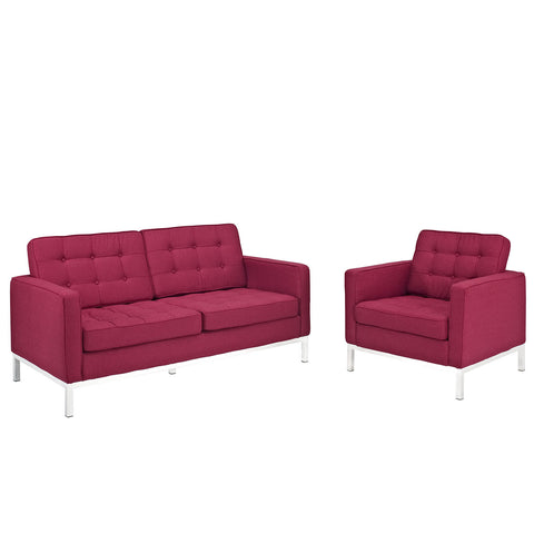 Modway Loft Armchair and Loveseat 2 Piece Set