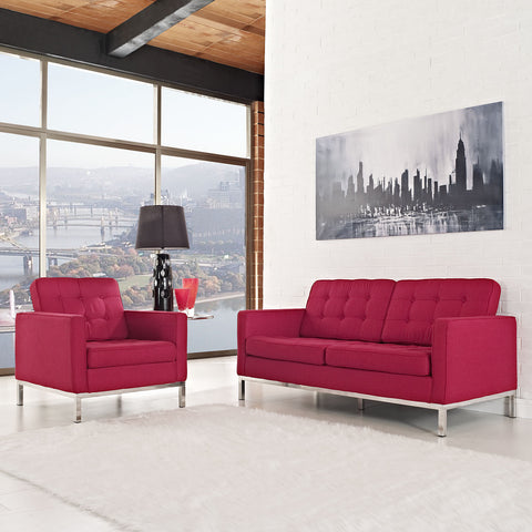 Modway Loft Armchair and Loveseat 2 Piece Set
