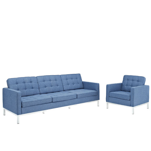 Modway Loft Armchair and Sofa Wool Set of 2