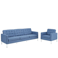Modway Loft Armchair and Sofa Wool Set of 2