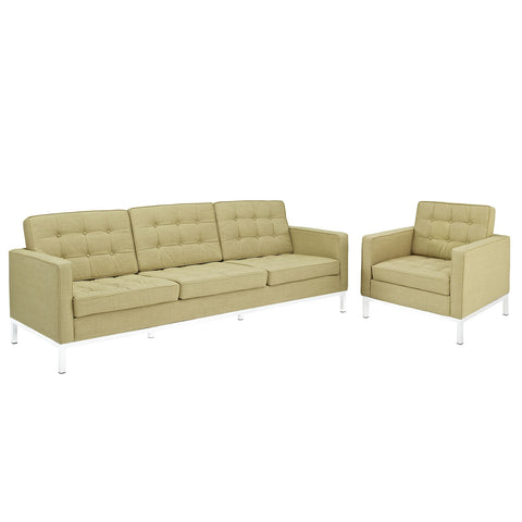 Modway Loft Armchair and Sofa Wool Set of 2