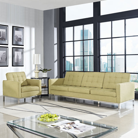Modway Loft Armchair and Sofa Wool Set of 2