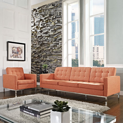 Modway Loft Armchair and Sofa Wool Set of 2