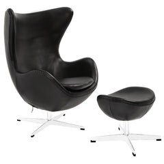 Modway Glove Leather Lounge Chair and Ottoman