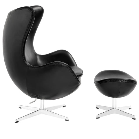 Modway Glove Leather Lounge Chair and Ottoman