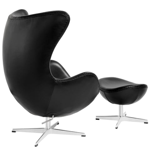 Modway Glove Leather Lounge Chair and Ottoman
