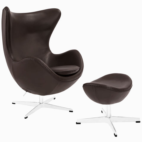 Modway Glove Leather Lounge Chair and Ottoman