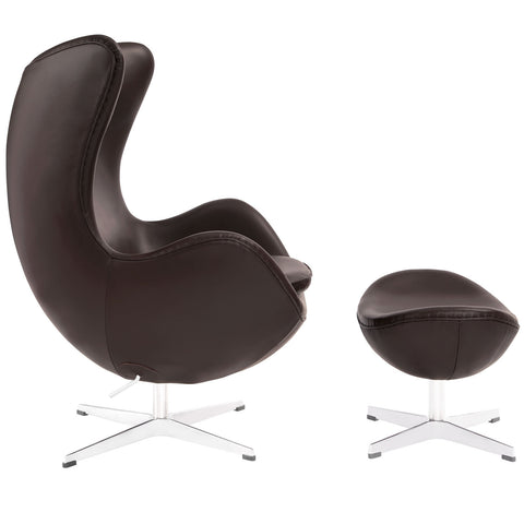 Modway Glove Leather Lounge Chair and Ottoman