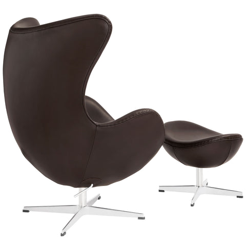 Modway Glove Leather Lounge Chair and Ottoman