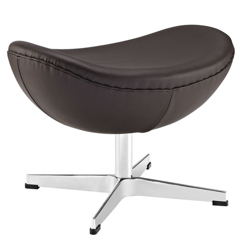 Modway Glove Leather Lounge Chair and Ottoman