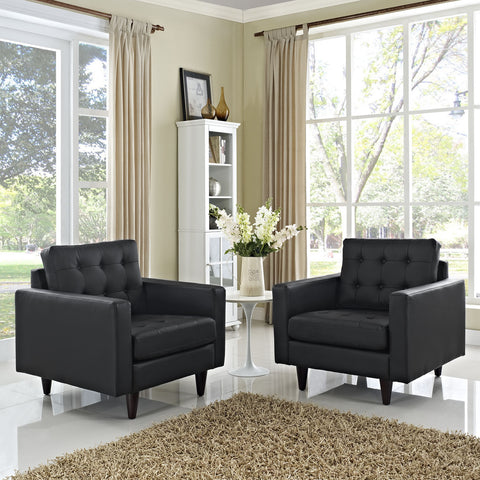 Modway Empress Armchair Leather Set of 2