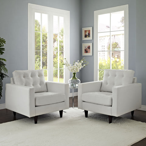 Modway Empress Armchair Leather Set of 2