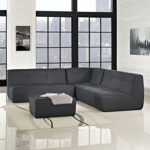 Modway Align 4 Piece Upholstered Sectional Sofa Set