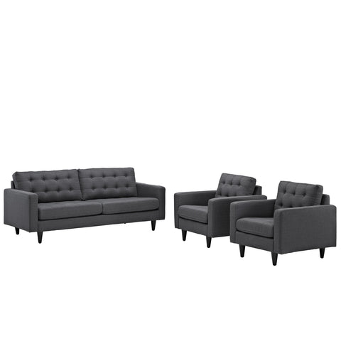 Modway Empress Sofa and Armchairs Set of 3