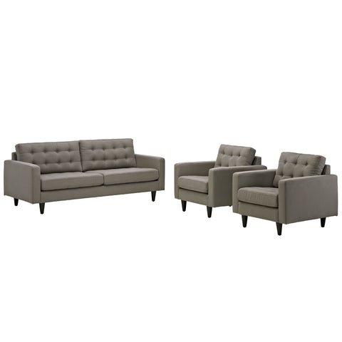 Modway Empress Sofa and Armchairs Set of 3