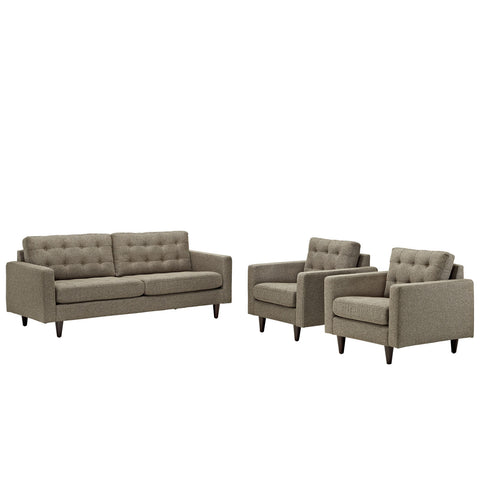 Modway Empress Sofa and Armchairs Set of 3