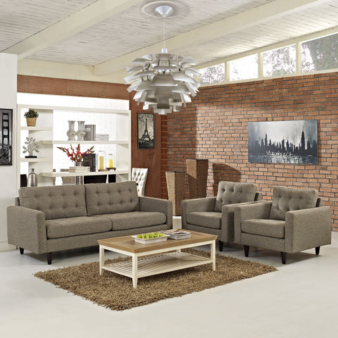 Modway Empress Sofa and Armchairs Set of 3