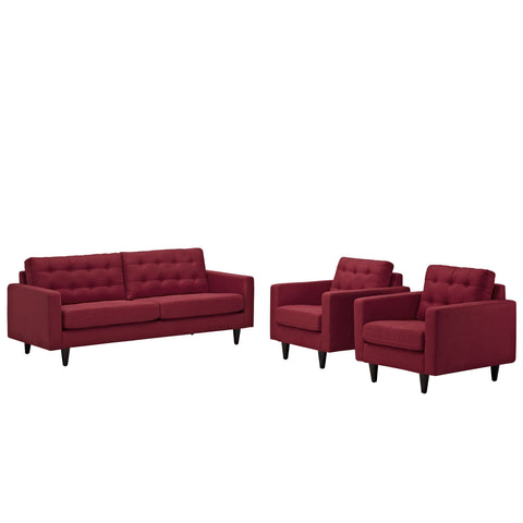 Modway Empress Sofa and Armchairs Set of 3