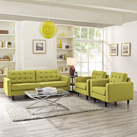 Modway Empress Sofa and Armchairs Set of 3