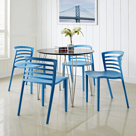 Modway Curvy Dining Chairs Set of 4