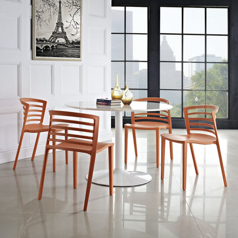 Modway Curvy Dining Chairs Set of 4