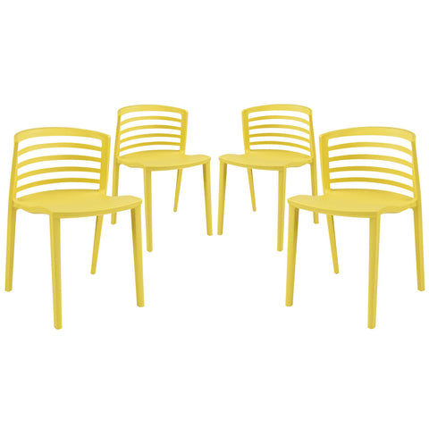 Modway Curvy Dining Chairs Set of 4