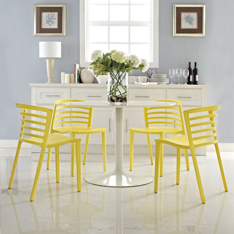 Modway Curvy Dining Chairs Set of 4