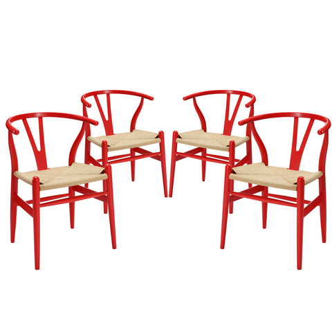 Modway Amish Dining Armchair Set of 4