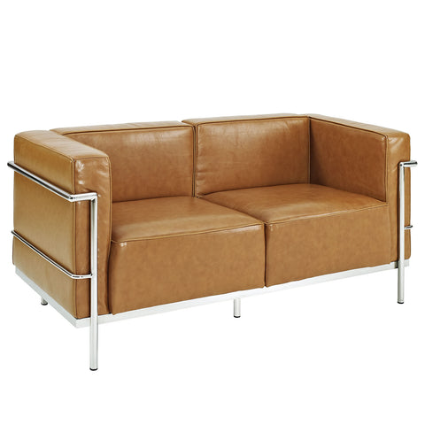 Modway Charles Grande Leather Sofa Loveseat and Armchair Set Of 3