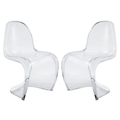 Modway Slither Clear Dining Side Chairs Set of 2