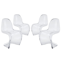 Modway Slither Clear Dining Side Chair Set of 4
