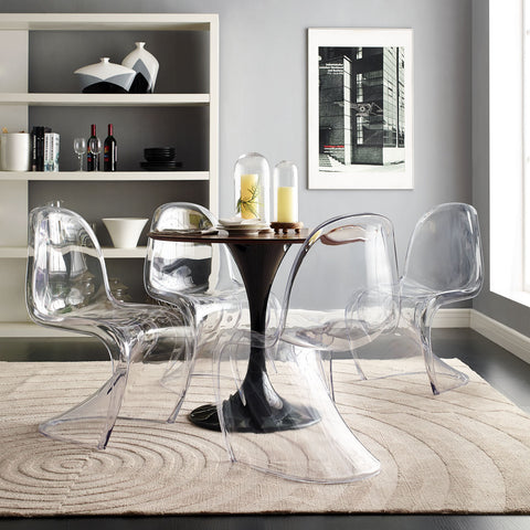 Modway Slither Clear Dining Side Chair Set of 4