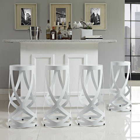Modway Ribbon Bar Stool Set of 4