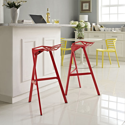 Modway Launch Stacking Bar Stool Set of 2