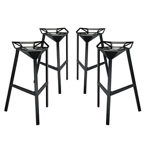 Modway Launch Stacking Bar Stool Set of 4