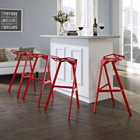 Modway Launch Stacking Bar Stool Set of 4