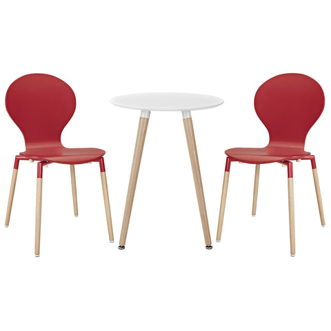 Modway Path Dining Chairs and Table Set of 3