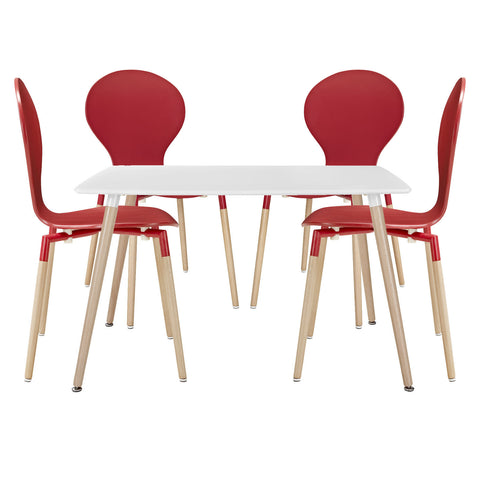 Modway Path Dining Chairs and Table Set of 5