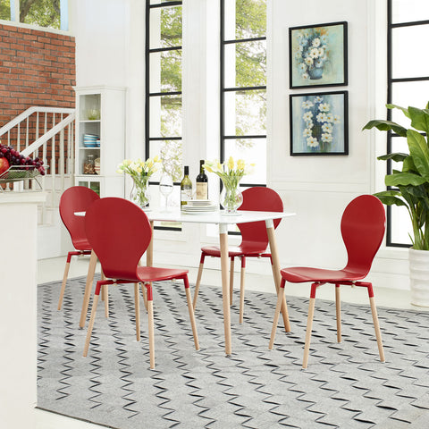 Modway Path Dining Chairs and Table Set of 5