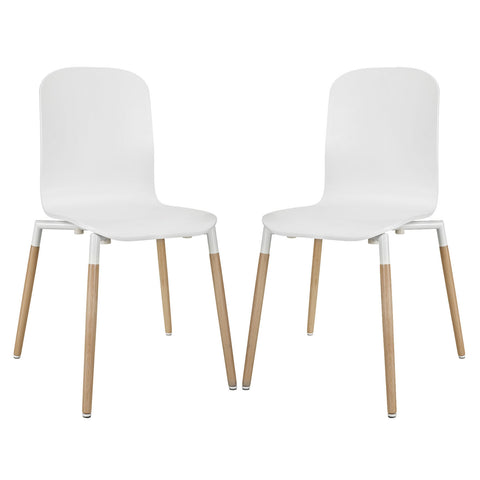 Modway Stack Wood Dining Chairs Set of 2