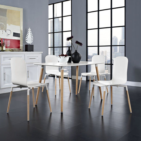 Modway Stack Wood Dining Chairs Set of 4