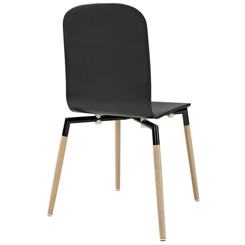 Modway Stack Wood Dining Chairs and Table Set of 3